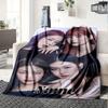 Beautiful Women Portrait Flannel Blanket Soft And Cozy Customizable Name Perfect For All Seasons Sofa Bed Or Outdoors Personalized Gift Contemporary