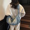 Geantă Crossbody din Denim Femei Geantă de Umăr Retro Capacitate Mare Geantă de Călătorie