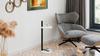 Round Loft Side Table With Shelf 30X30X80 Cm Metal Black