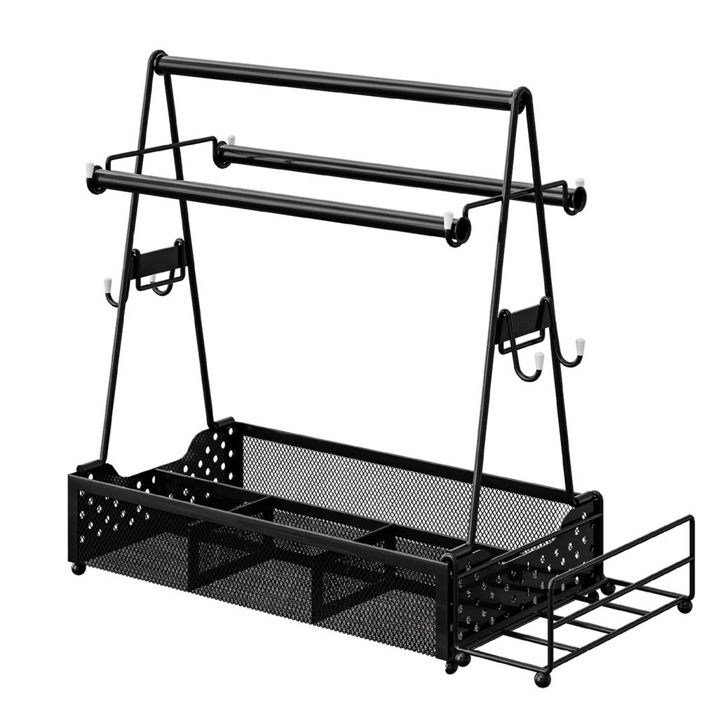 Portable Grill Caddy BBQ Caddy for Outdoor Grill Versatile Kitchen Organizer Rack with Paper Towel