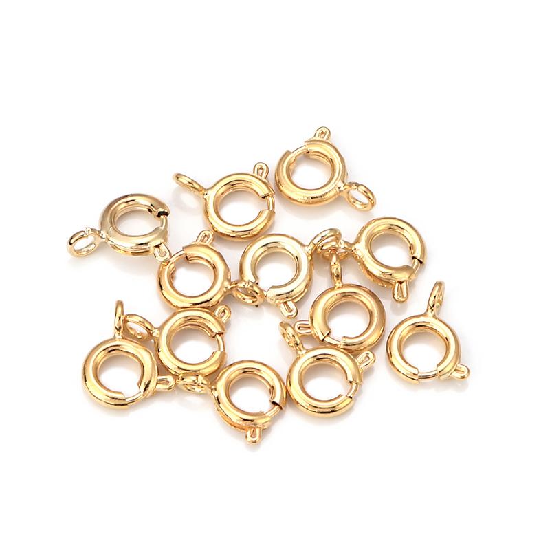 Gold Silver Spring Ring Clasp With Open Jump Ring jewelry Clasp For Chain Necklace Bracelet Connectors Jewelry Making