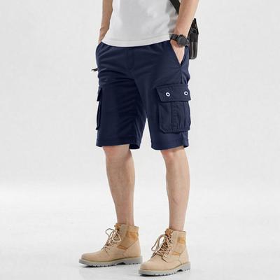 Yousheng Men Summer Cargo Shorts with Pockets Soft Breathable Solid Color Sports Work Shorts Outdoor Casual Cargo Trousers