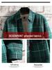 Men's Slim-Fit Fleece-Lined Plaid Button-Down Shirt - Korean Style Warm Casual Top