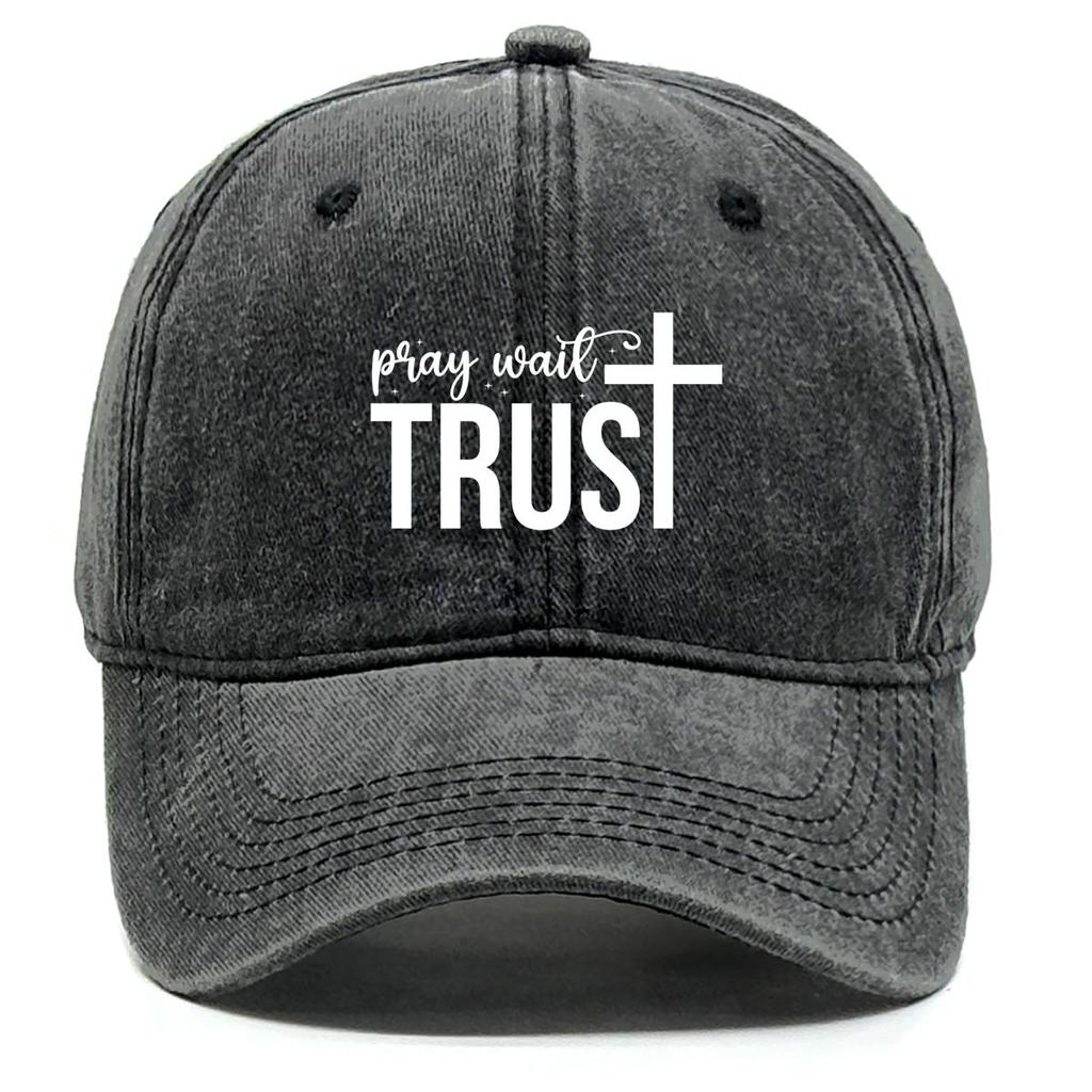 TRUST" Cross Print Snapback Baseball Cap, Sports Hat Simple Casual Solid Color Fit Adjustable Sun Hat