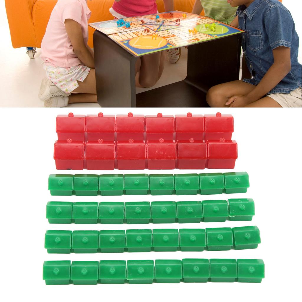 Game Hotels Houses Set Hotel Game Replacement Pieces Game Plastic Hotels Houses Game Piece Supplement Accessories