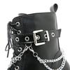 Gdgydh Modern Boots Woman Shoes Gothic Metal Decoration Black Boots Women Heel Sexy Chain Chunky Heel Platform Footwear Zipper