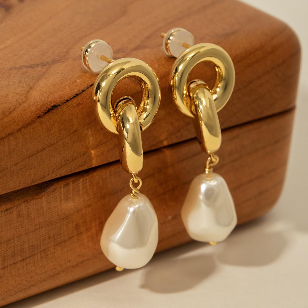 

Серьги-подвески из искусственного жемчуга в европейском и американском стиле - Ретро-дизайн для женщин