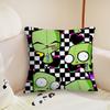 Cartoon Invader Zim Gir Cushion Cover Plush Fabric Soft Double Sided Print Sofa Cushion Cover Throw Pillow Covers