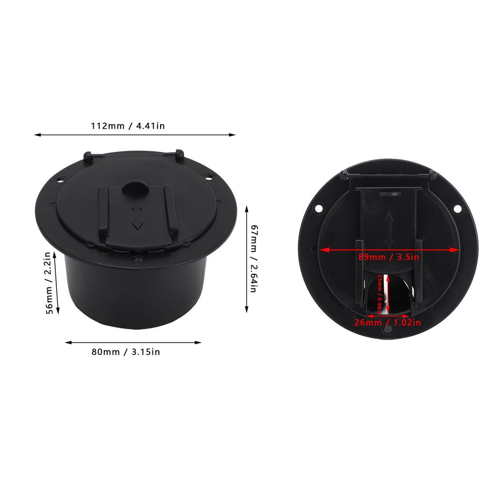 2 Set RV Electrical Cable Hatch ABS Round Power Cord Hatch ABS for Electrical Components For Trailer Yacht Camper Boat Truck
