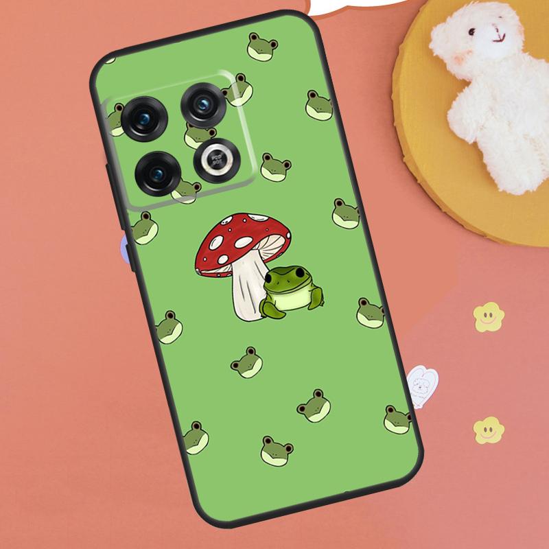Kawaii Frog Mushroom Case For OnePlus 13R 12R 10R 13T 15 13 12 11 10T 8T Nord CE 4 3 2 Lite N20 N30 Nord 5 Funda