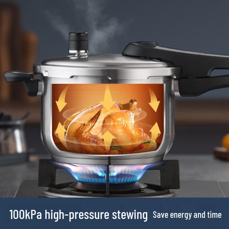 SUPOR 304 Stainless Steel Household Pressure Cooker with Blue Eye Indicator