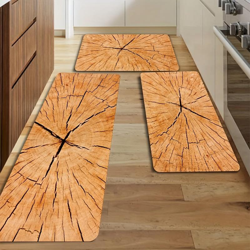 Rustic Wood Grain Area Rug, Soft Non-Slip Machine Washable Floor Mat for Game Room Laundry Room Kitchen Home Decor