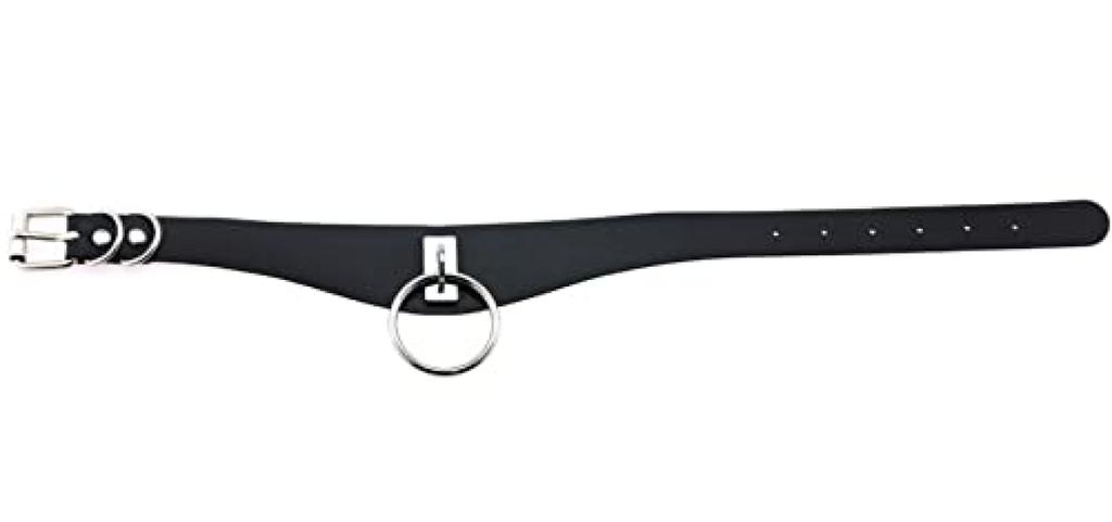 DOKiDOKi Collar and Leash with Ring for Human Cosplay SM Cosplay SM Cute Choker (Black) - Master/Slave/Cat Costume, Restraints, Handcuffs, Collar,