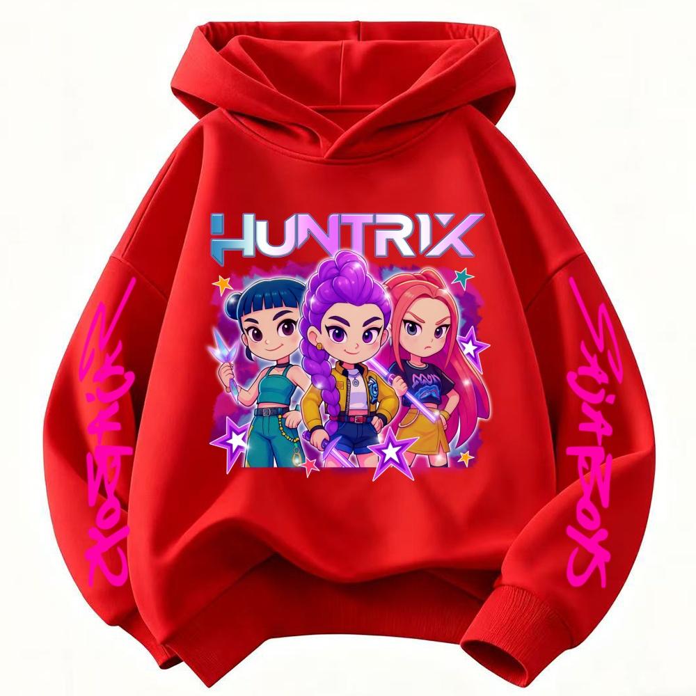 Niedliches Mädchen Kapuzensweatshirt Warm Rumi KPop Dämonenjäger Cartoon Kinder Mode warm Lässige Oberteile Lässige Baumwollkleidung