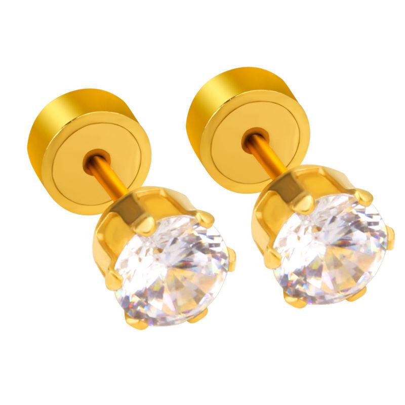 Spiral Twist Lock Ear Cartilage Studs Delicate Small Earrings Push Back Ear Jewelry for Women