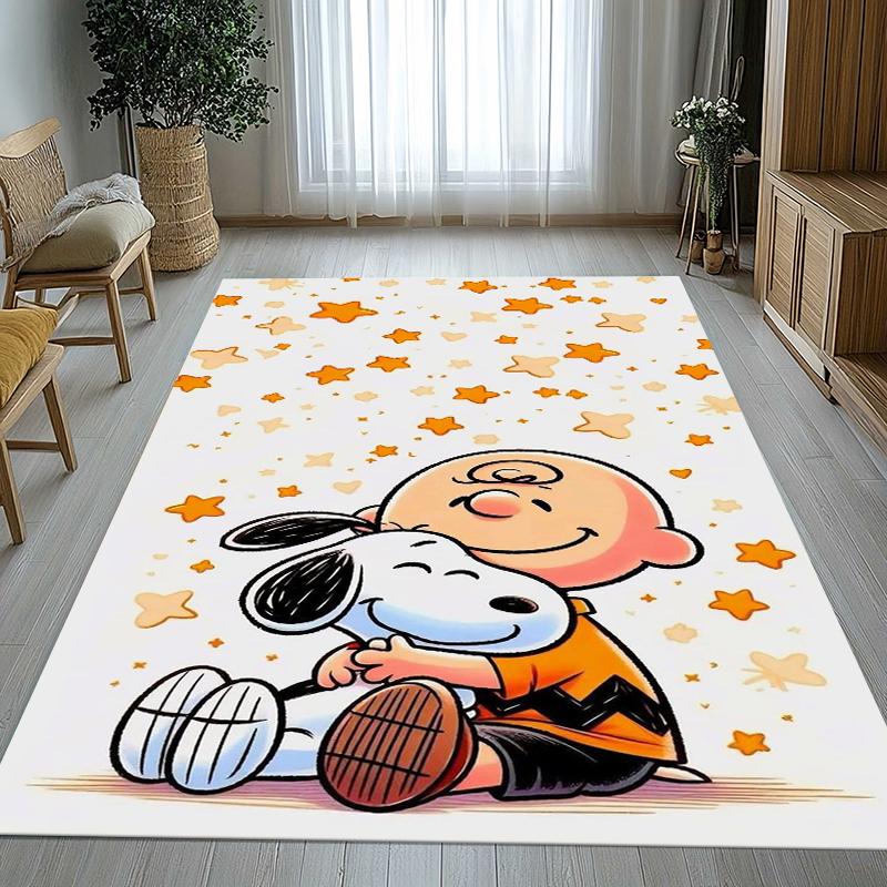 

Cute Snoopy Dog Cartoon Living Room Non-Slip Area Rug Soft Carpet for Bedroom Kids Playroom Sofa,Home Decor Doormat Gift 40x60cm