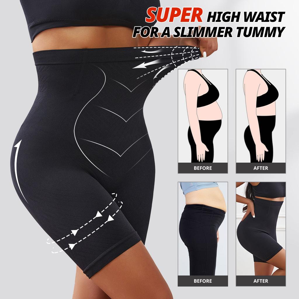 Flarixa Dame Sømløs Faja Shapewear Shorts Bunn Super høy midje Magekontroll Truse Hofter Løfting Lår Slanking Body Shaper Postpartum Truser