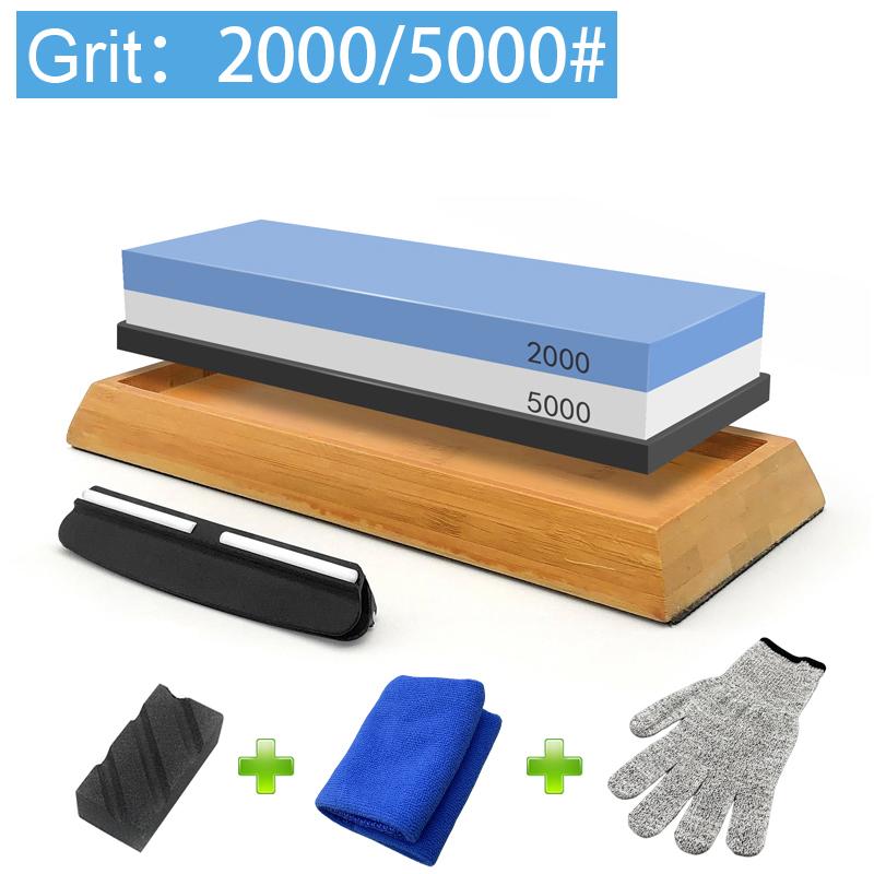 7Pcs Set Sharpening Stone Set Grit 240-8000# Whetstone Grindstone With Wooden Base Angle guide Woodwork Tool Grinding System