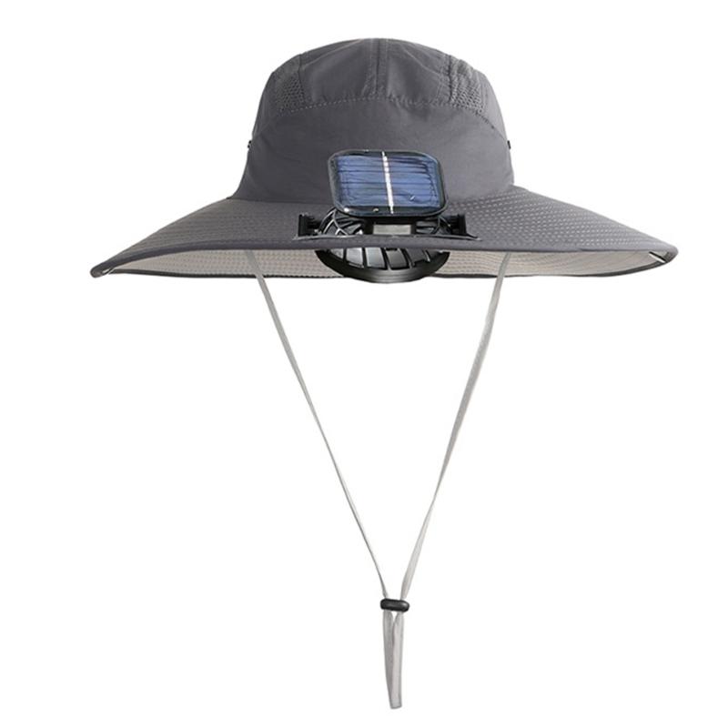 Men's Solar Powered Rechargeable Fishing Hat With Fast Drying and High Speed Fan For Outdoor Activity Fishing Headwear