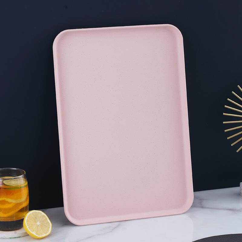 Wheat Straw Multifunctional Tray: Rectangular Tea Set, Fruit, or Puzzle Storage Solution