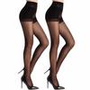 2 Pcs Women'S Sheer Tights 20D Control Top Pantyhose With Reinforced Toes High Waist High Elasticity Anti Hook Stockings Hosiery