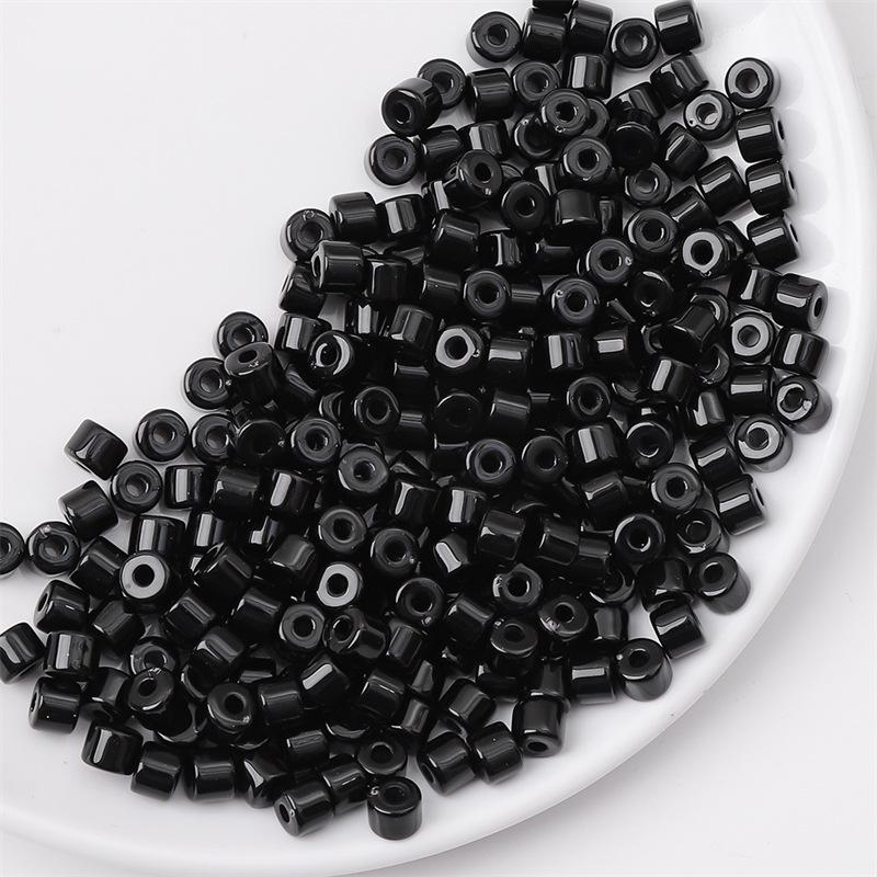 Acrylic Cream Solid Color Small Cylinder Beads for DIY Hairpin, Bracelet, Necklace Jewelry Accessories
