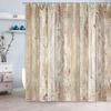 Farmhouse Rustic Shower Curta Bathroom,Vintage Brown Wood Barn Door Country Home Decor Plank Wall Texture Bathroom Curtain