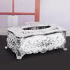 European Style Luxury Tissue Box Napkin Holder Napkin Case Rose Patterned Paper Rack Table Accessories Home Car Case Holder