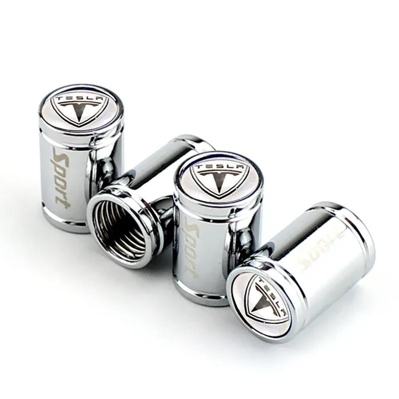 

Car Sticker Tesla 4pcs Car Wheel Tire Valve Stem Caps Tyre Cover for Tesla Model 3 ModelY ModelS X Roadster P75D P85D P90D P100D
