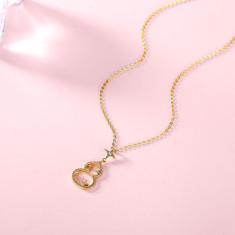 

Ожерелье с бриллиантами в форме тыквы, легкая роскошь, нишевый дизайн, чувство высокого класса, цепочка на ключицу