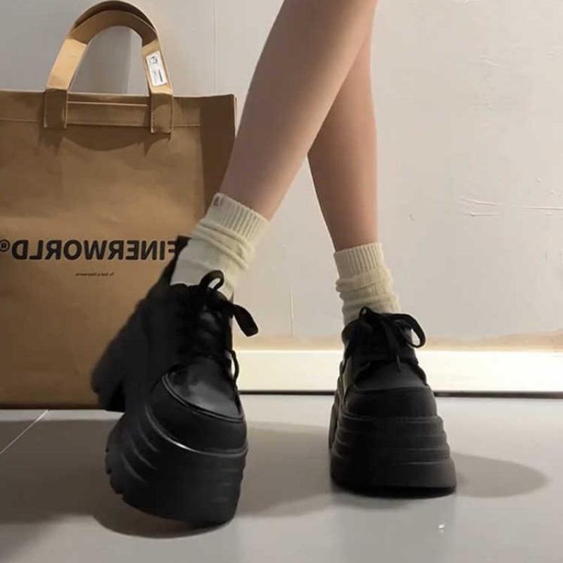 Women S Thick Sole Lace Up Casual Shoes