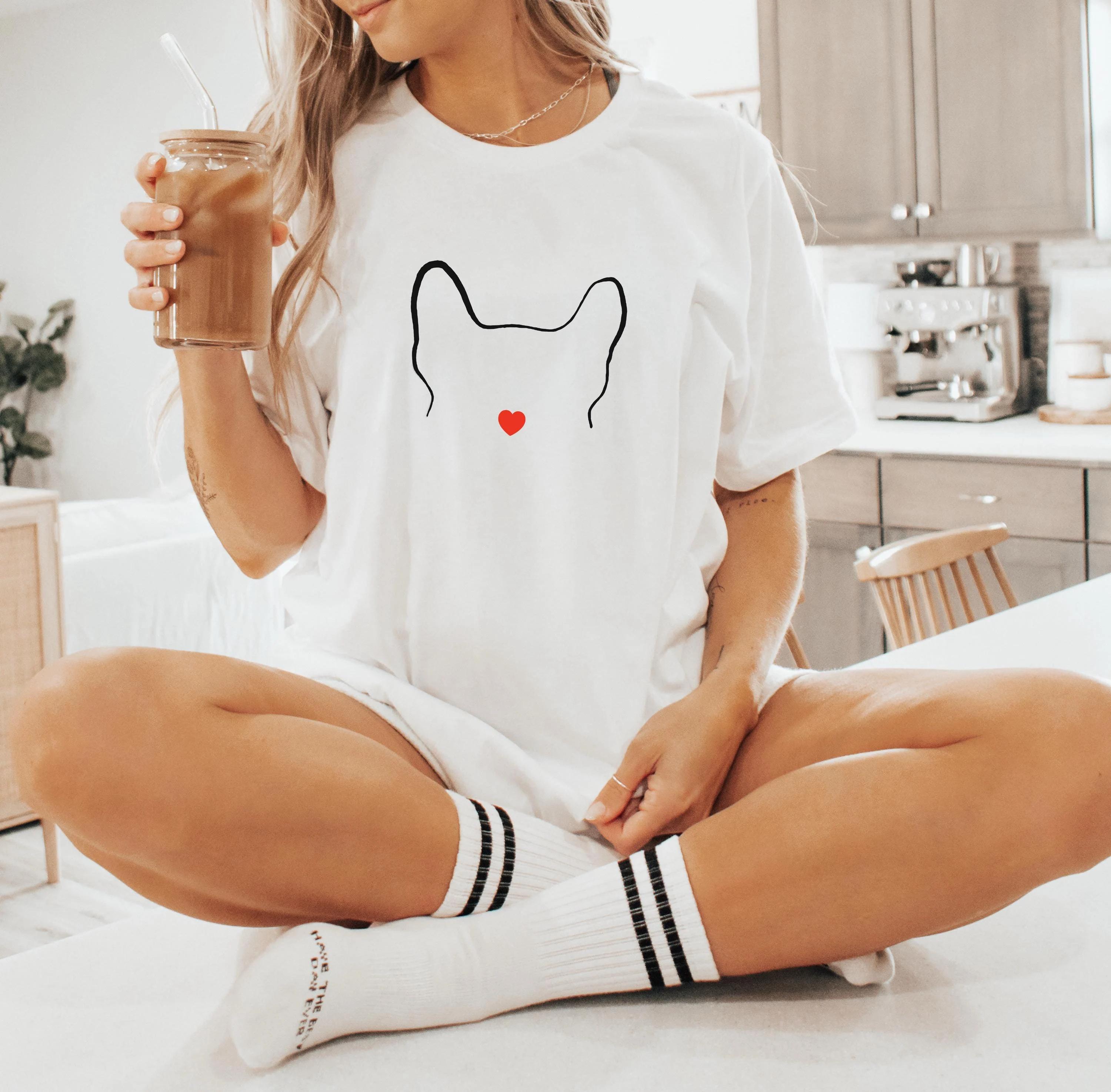 

2026 Summer Womens French Bulldog TShirt Cotton and Breathable Short Sleeve Streetwear Oversized Loose Casual S