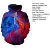 3D Print Hoodie Men Hooded Sweatshirt with Drawstring Casual Loose Thickened Pullover Sweatshirt for Spring Autumn Winter Daily Wear Sports Street