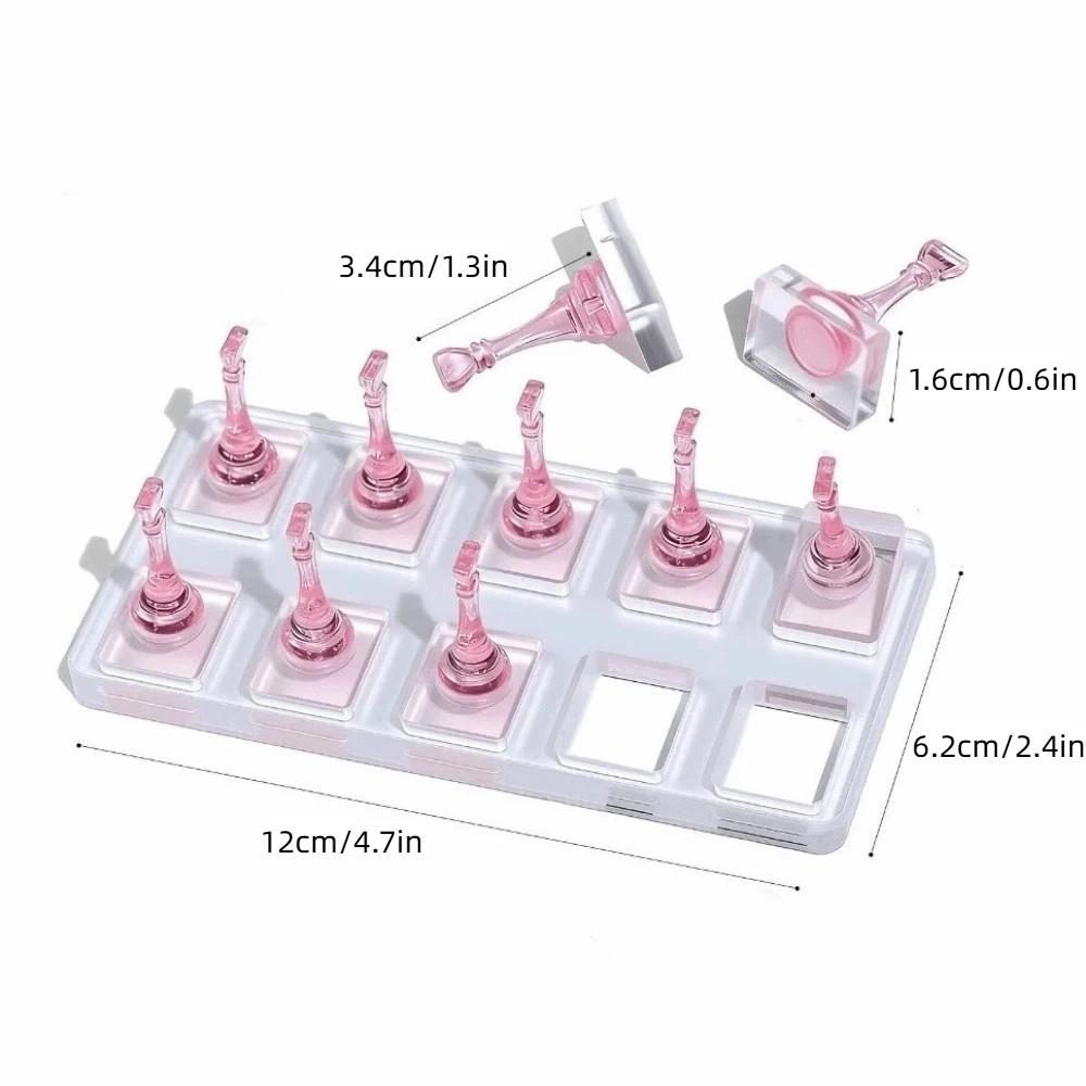 Non-Magnetic Nail Display Stand Transparent False Nail Tips Holder  Manicurist Tools