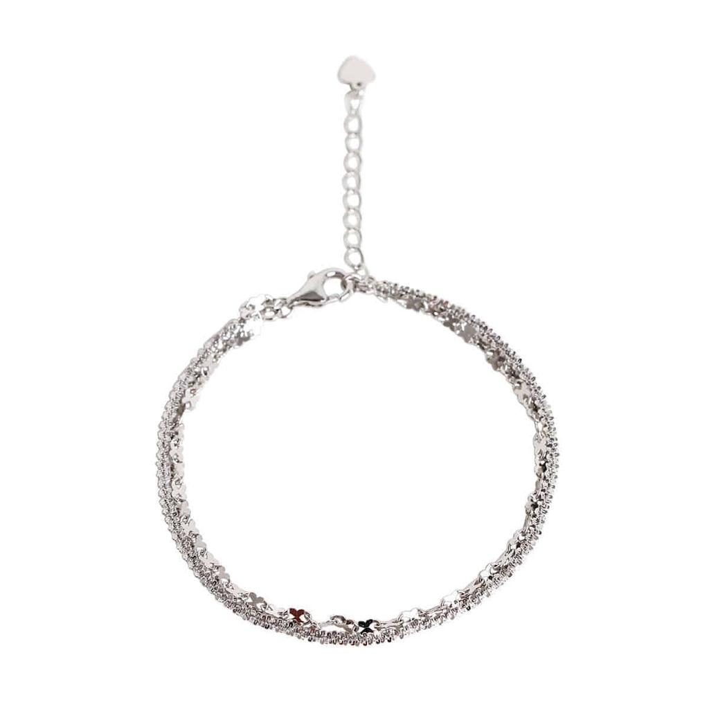 Mezmic Double Chain Silver Bracelet