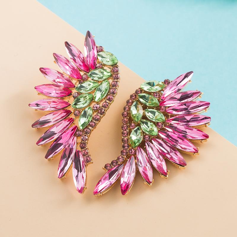 

Wings Shaped Bohemian Style Earrings Colorful Rhinestone Earring