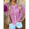 JPNTKY Damenmode Lässig 1/2 Ärmel Rundhals Blusen & Hemden