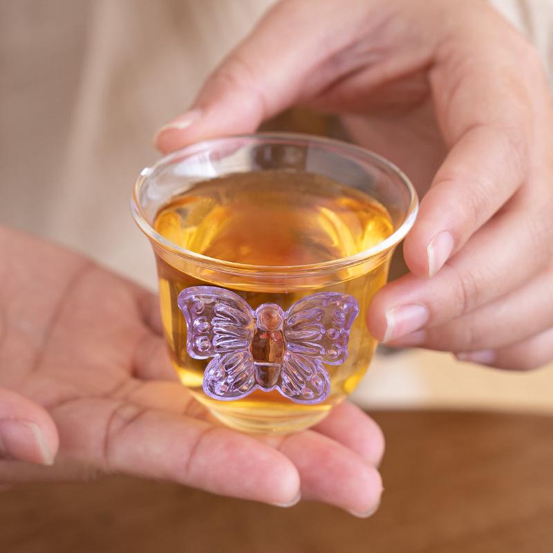 Xipei Magnesium Butterfly Dudu High Borosilicate Glass Tea Tasting Cup - Exquisite Women's Tea Ceremony Cup