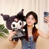 Adorable Dark Plush Toy Soft Pp Cotton Filled Stuffed Animal For Kids