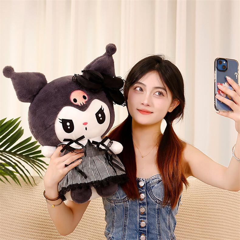 Adorable Dark Plush Toy Soft Pp Cotton Filled Stuffed Animal For Kids