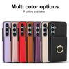 Applicable To iPhone15 Card Case 14Pro Solid Color Ring Buckle Card Change Bag Anti-drop Protective Case Google 8A