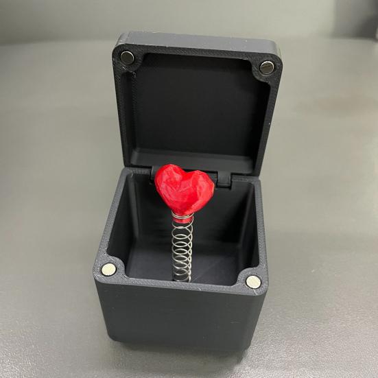 Pop Up Box Ornament Red Rose And Red Love Heart In Box 3D Printed Box with Poo Skull Inside Gag Gift for Christmas Birthday Valentine's Day
