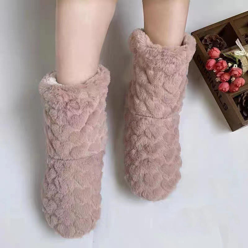 Women Winter Couple Warm Slippers Non-slip Thicken Plus Velvet Design Soft Indoor Floor Shoes for Home Bedroom Living Room Cold Days Comfort Wear