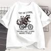 Get in Loser T Shirt Funny Raccoon Graphic T Shirts Cotton Short Sleeve Printed Casual Loose Oversize Cotton Clothing Tops
