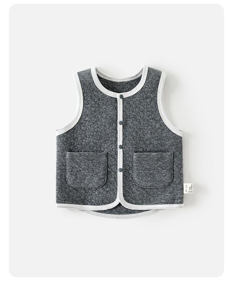 Pikowana ciepła kamizelka dziecięca dla chłopców i dziewczynek – Jesienno-zimowa odzież wierzchnia warstwa bazowa