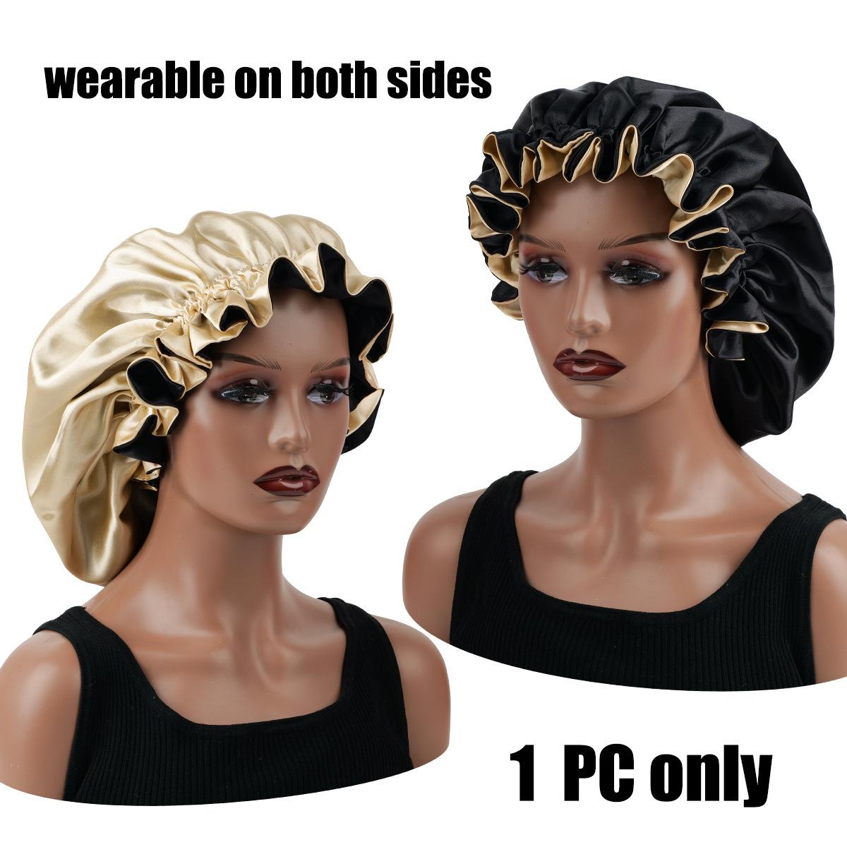 

1pc Two Tone Satin Hat Silk Bonnet Satin Bonnet