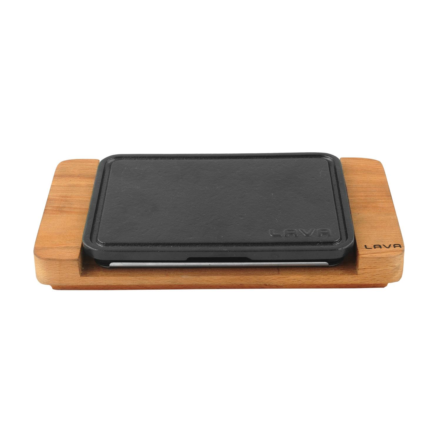 Lava Cast Iron Rectangle Hot Plate Griddles.  22X16cm.