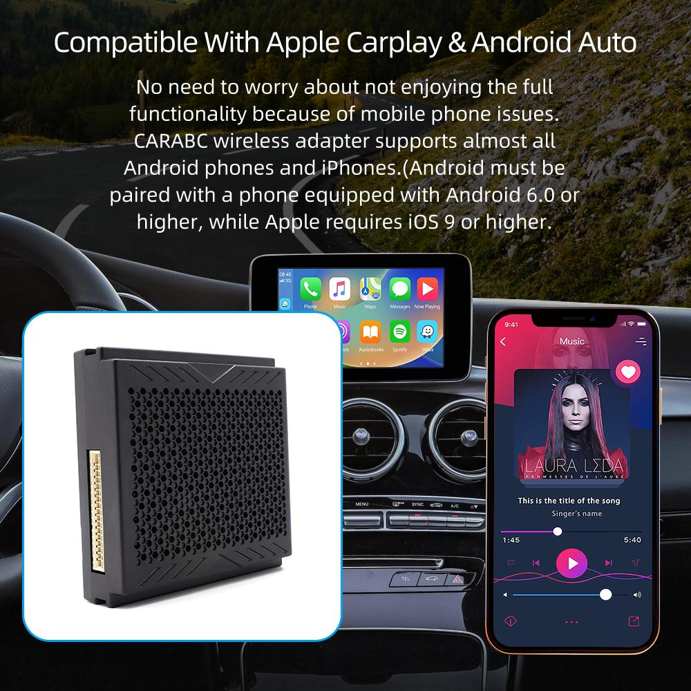 Wireless CarPlay Receiver SmartBox for Mercedes Benz A/B/C/E/CLA/GLA/GLK/ML/SLK 2011-2016 with NTG4.5 Carplay Interface Retrofit Kit Decoder