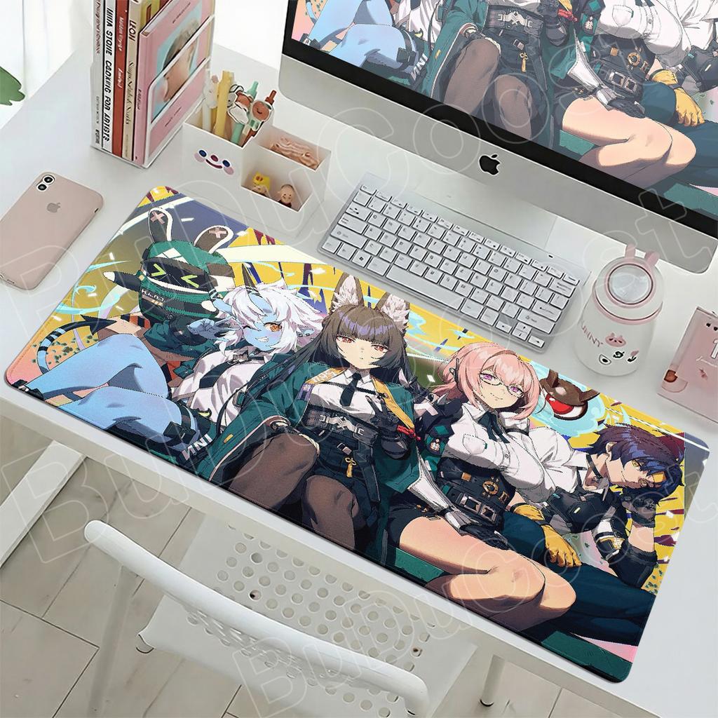 Zenless Zone Zero Gaming Mice Mat 90x40cm Computer Gamer Keyboard Cute HD Anime Mousepad Hoshimi Miyabi Non-slip Office Desk Pad