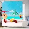 Colorful Beach Shower Curtain With Fruit Umbrellas – Create A Fun Summer Vibe In Your Bathroom